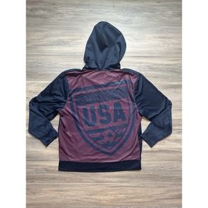 Striker USA Soccer Adult  XL Hoodie Blue Sweatshirt Long Sleeve Active Wear‎